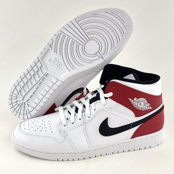 Nike Air Jordan 1 Mid Chicago 2019 Men's Sneakers Rare Shoe White Red Black - Picture 2 of 12